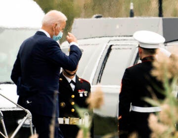 President Joe Biden disembarks Marine One upon arrival at the Gordons Pond in Rehoboth Beach, Del., Friday, Sept. 17, 2021