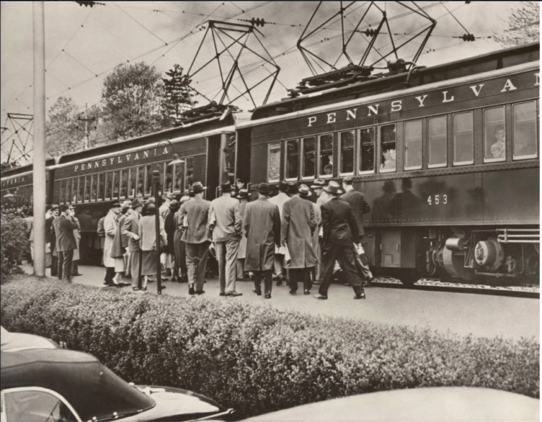 The Paoli Local railroad station as seen in an archival photograph.