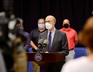 Gov. Tom Wolf speaking about the importance of mask mandates in schools, in Norristown, Pa. on September 8, 2021. (Office of Gov. Wolf)