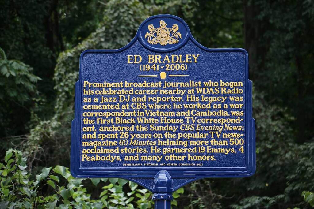A new historical marker at Fairmount Park West honors the life and work of broadcaster Ed Bradley
