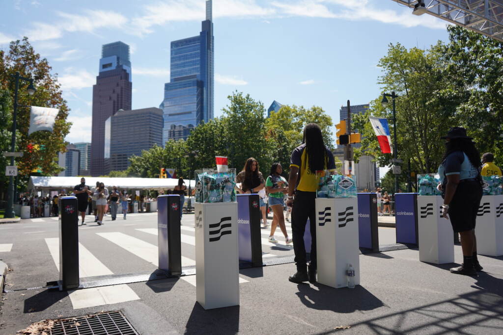 Made in America festival offers Clorox wipes as people pass security