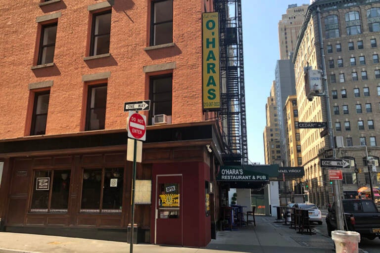 O’Hara’s Restaurant and Pub, a few blocks from the World Trade Center has become a place to remember 9/11. (Hannah Fullmer for WHYY)