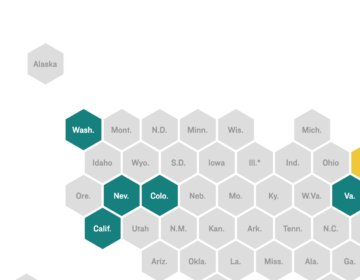 This map shows the 11 states with redistricting rules about reallocating counts of incarcerated people to where they last lived before they were locked up for the redrawing of voting maps this year.