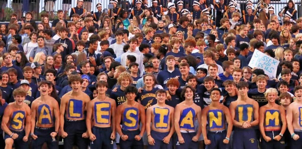 The home stands were full at Salesianum School's football game in Wilmington