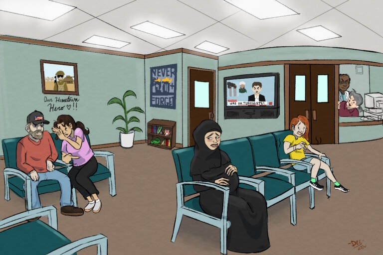 Research has shown a link between exposure to racism and birth outcomes. The terror attacks offered a unique window on the effects of anti-Arab racism. (Illustration by Andre Reed)