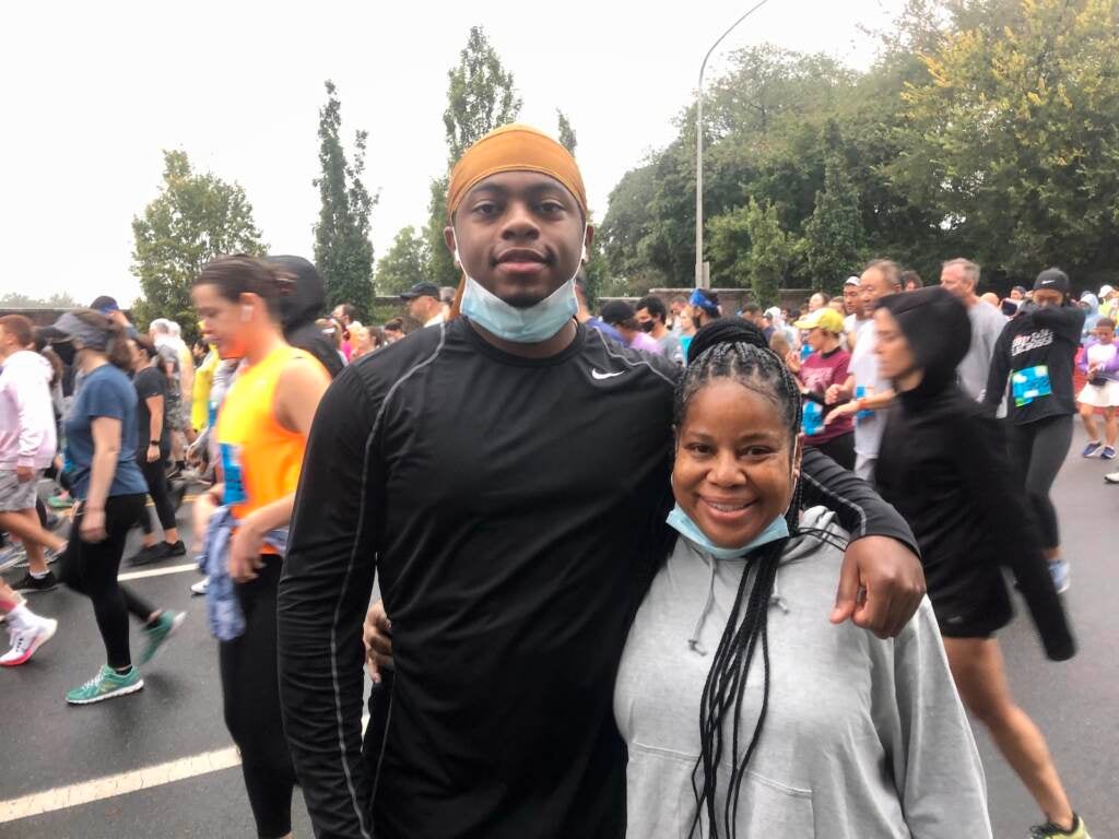 Aunt and nephew at the Broad Street Run