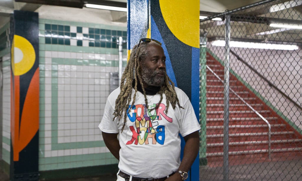 Alvin Tull is a Lead Muralist and Lead Teaching Artist with the Mural Arts Program in Philadelphia. He work with artist Lauren Cat West to create the Lovely Day mural, which covers 200 columns at the SEPTA concourse between City Hall and Walnut Streets