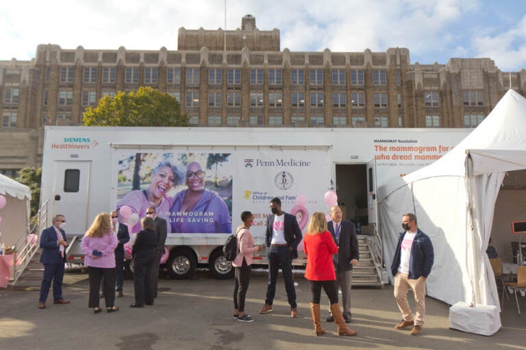 Penn Medicine’s mobile mammography unit offered free breast cancer screenings to women over the age of 40 in a North Philadelphia parking lot on Oct. 22, 2021