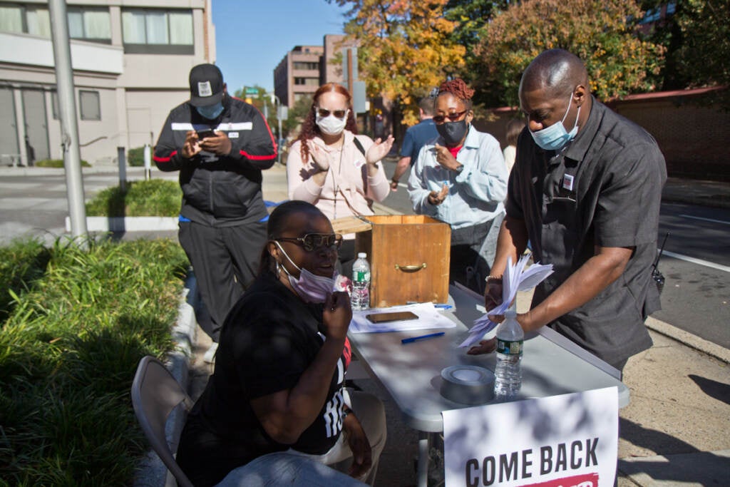 Workers at the Wyndham Hotel in Philadelphia voted to authorize a strike on October 28, 2021