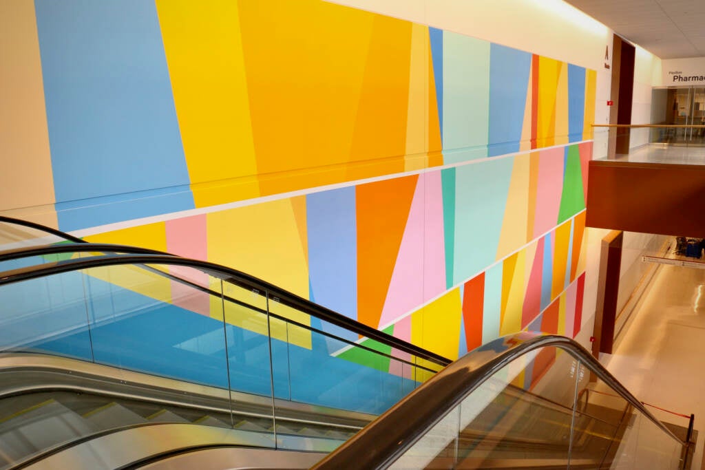 Odili Odita's ''Field and Sky'' spans two floors in Penn Medicine's new pavilion