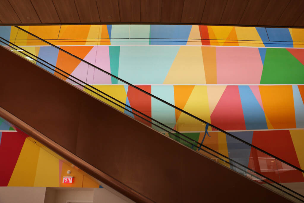 Odili Odita's ''Field and Sky'' spans two floors in Penn Medicine's new pavilion