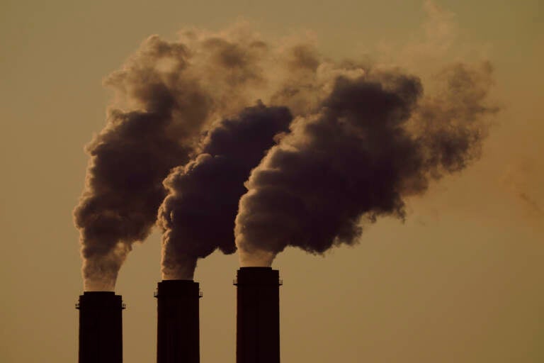 Emissions rise from the smokestacks at the Jeffrey Energy Center coal power plant