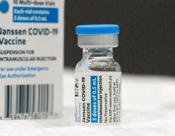 A vial of the Johnson & Johnson COVID-19 vaccine