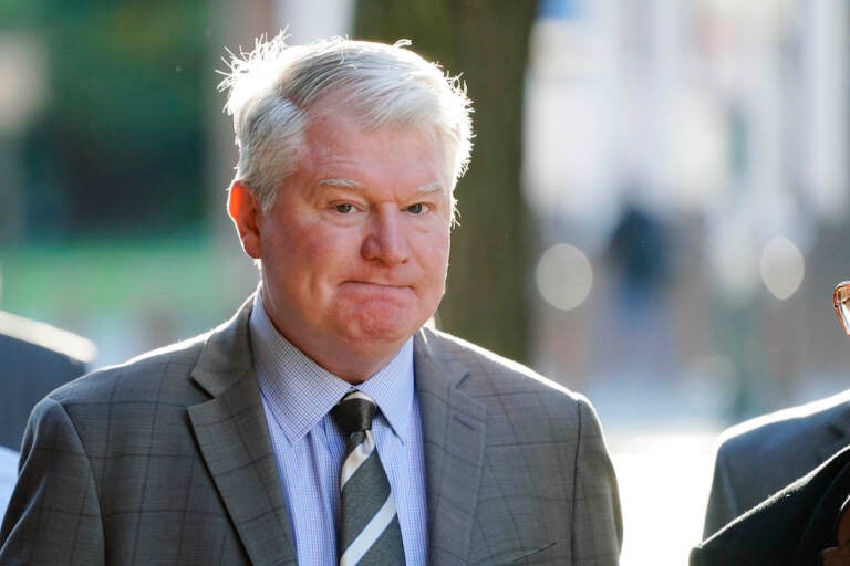 John Dougherty walks to the federal courthouse in Philadelphia, Wednesday, Oct. 27, 2021