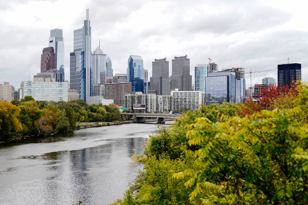 A photo of the Philadelphia skyline taken in October, 2021