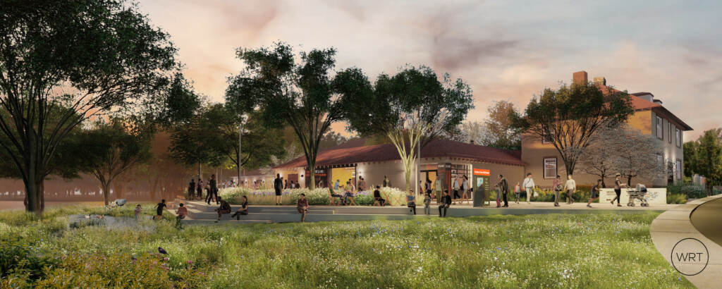 Artist's rendering of the Welcome Center along the Pattison Lagoon