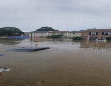 Flooding in Eastwick during Tropical Storm Isaias in 2020