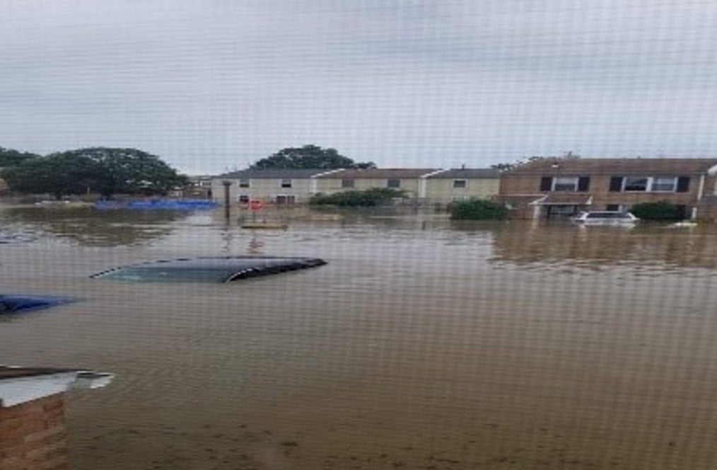 Flooding in Eastwick during Tropical Storm Isaias in 2020