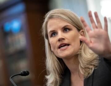 Former Facebook employee and whistleblower Frances Haugen testifies during a Senate Committee on Commerce, Science, and Transportation hearing on Captiol Hill on Tuesday, Oct. 5, 2021. (Matt McClain/AP, Pool) 