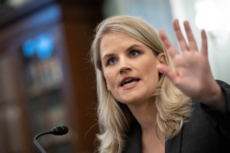 Former Facebook employee and whistleblower Frances Haugen testifies during a Senate Committee on Commerce, Science, and Transportation hearing on Captiol Hill on Tuesday, Oct. 5, 2021. (Matt McClain/AP, Pool) 