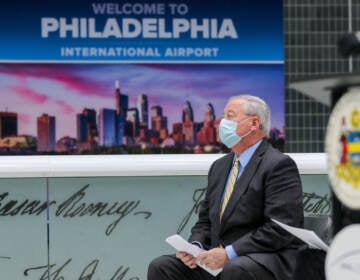 Philadelphia mayor Jim Kenney. A press conference at Philadelphia International Airport about the ongoing Operation Allies Welcome as the airport welcomes more than 25,000 Afghan evacuees. [DANIELLA HEMINGHAUS]