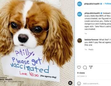 An Instagram post from Philly's Public Health Department