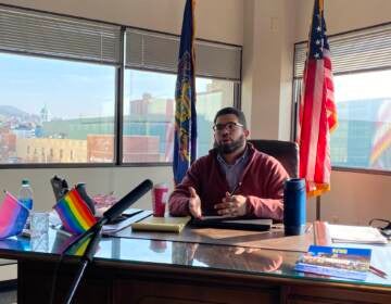 State Rep. Manuel Guzman speaks in his downtown Reading office. (Anthony Orozco, WITF)