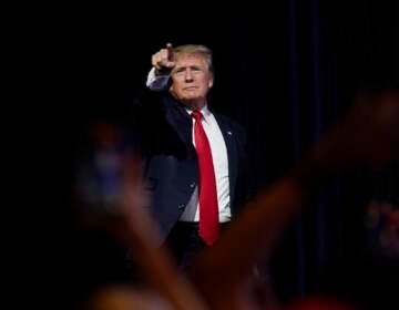 FILE - In this July 24, 2021, file photo, former President Donald Trump speaking to supporters at a Turning Point Action gathering in Phoenix.(AP Photo/Ross D. Franklin, File)