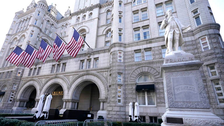 Former President Donald Trump's company lost more than $70 million operating his Washington, D.C., hotel while he was in office, according to documents released by congressional Democrats on Friday. (Julio Cortez/AP)