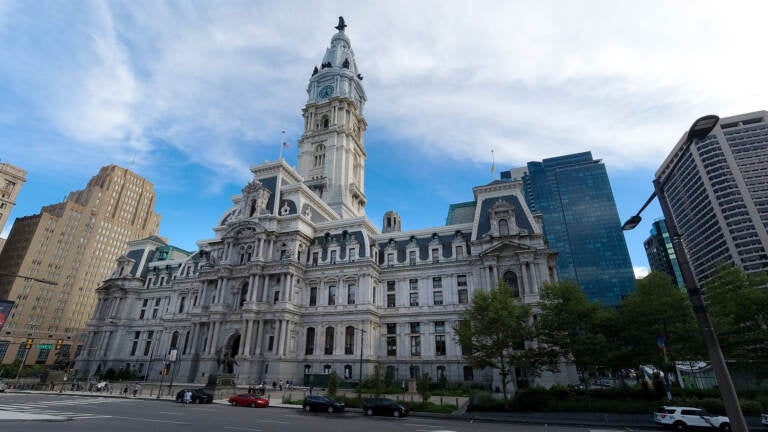 The exterior of City Hall in Philly