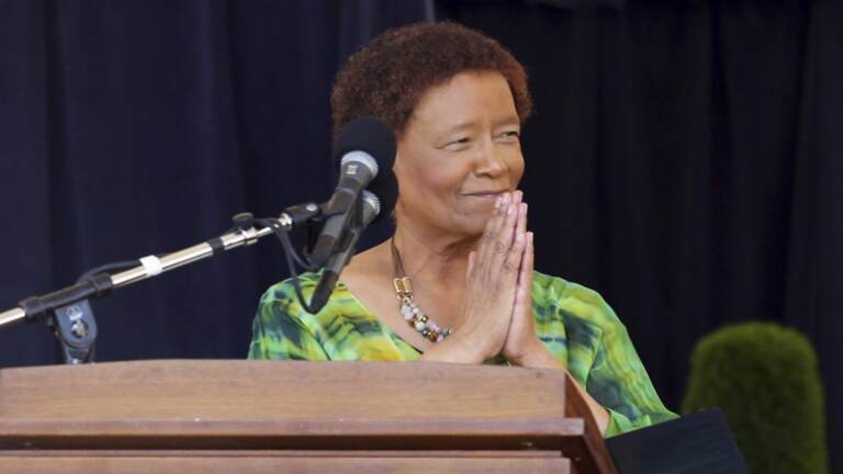 Claire Smith at her induction into the National Baseball Hall of Fame in 2017