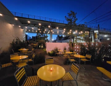 Outdoor dining is pictured at LMNO restaurant