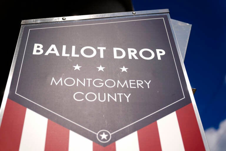 Shown is a mail-in ballot return box in Willow Grove, Pa., Monday, Oct. 25, 2021. (AP Photo/Matt Rourke)
