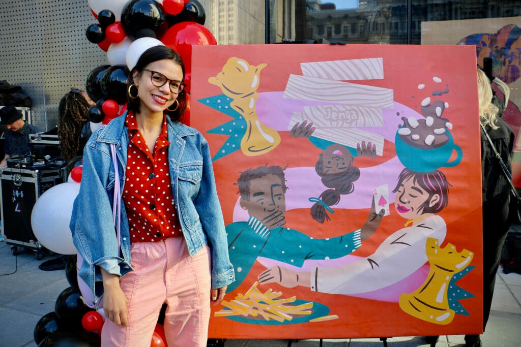 Artist Cindy Lozito worked with Queens & Rooks Game Cafe. The result of that collaboration will be displayed in a prominent place in the city, yet to be determined