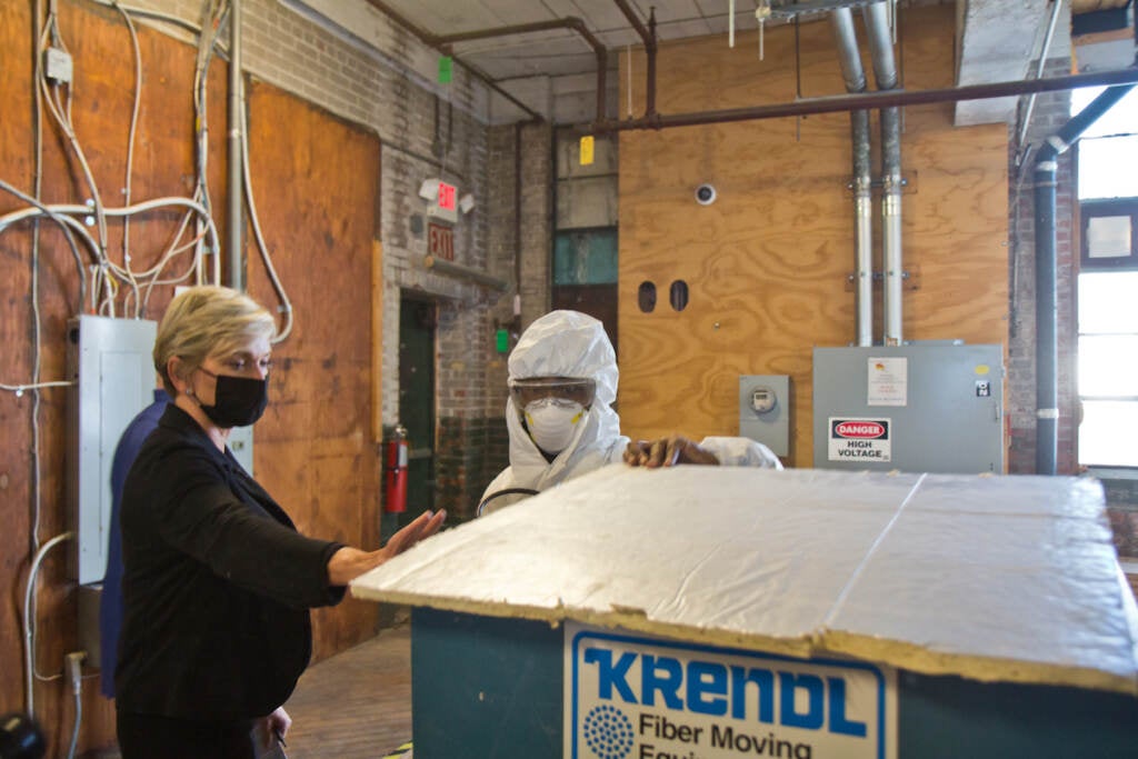 United States Energy Secretary Jennifer Granholm toured the ECA (Energy Coordinating Agency) an energy efficiency job training facility in Philadelphia’s Kensington neighborhood