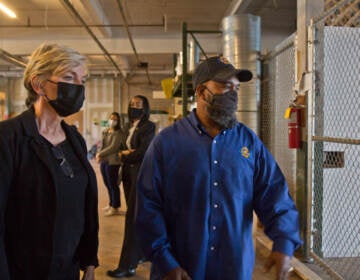 United States Energy Secretary Jennifer Granholm toured the ECA (Energy Coordinating Agency), an energy efficiency job training facility in Philadelphia’s Kensington neighborhood, with Jackie Robinson, ECA’s lead trainer