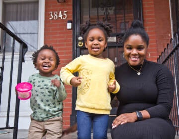 Meaghan Washington with her children, Naïm and Ife, at their Philadelphia home