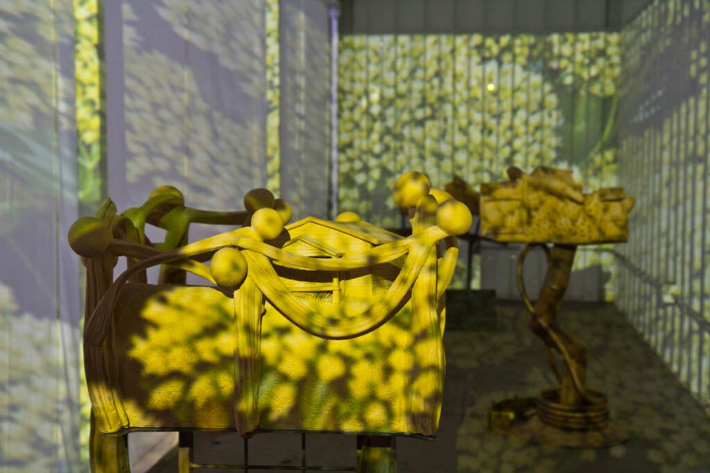 Syd Carpenter’s African American Farms and Gardens pieces on the Cherry Street Pier were undamaged in the flooding