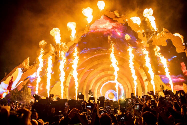 Travis Scott performs at day one of the Astroworld Music Festival at NRG Park on Friday, Nov. 5, 2021, in Houston