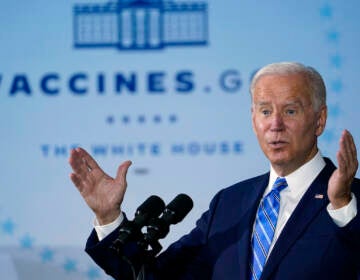 President Joe Biden speaks about COVID-19 vaccinations after touring a Clayco Corporation construction site for a Microsoft data center in Elk Grove Village, Ill., Thursday, Oct. 7, 2021