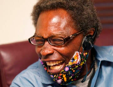 Henry Montgomery laughs inside the Louisiana Parole Project offices in Baton Rouge, La. after being released from the Louisiana State Penitentiary, after serving 57 years in prison, Wednesday, Nov. 17, 2021. Montgomery, central to a Supreme Court case that extended the possibility of freedom to hundreds of people sentenced to life without parole as juveniles has been released from prison after being granted parole. (AP Photo/Gerald Herbert)