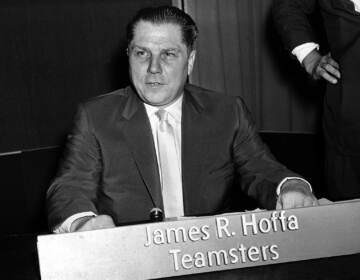 FILE - This photo shows Teamsters Union president Jimmy Hoffa in Washington on July 26, 1959. The decades-long odyssey to find the body of former Teamsters boss Jimmy Hoffa apparently has turned to a former New Jersey landfill below an elevated highway. The FBI obtained a search warrant to 