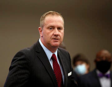 FILE - Missouri Attorney General Eric Schmitt speaks during a news conference in St. Louis on Aug. 6, 2020. A federal judge has blocked President Joe Biden's administration from enforcing a coronavirus vaccine mandate on health care workers in 10 states. The preliminary injunction issued Monday, Nov. 29, 2021, applies to a coalition of suing states. They are Alaska, Arkansas, Iowa, Kansas, Missouri, Nebraska, New Hampshire, North Dakota, South Dakota and Wyoming. (AP Photo/Jeff Roberson, File)