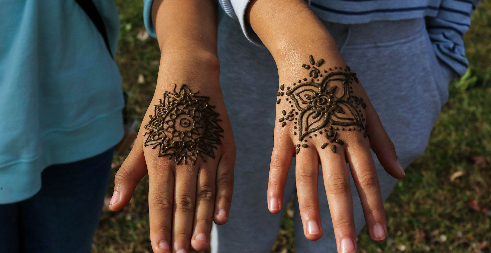 Henna tattoos at the first annual Diwali festival in Doylestown on Nov. 7, 2021. (Daniella Heminghaus for WHYY)