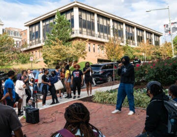 WASHINGTON, DC - OCTOBER 25: Howard University students gathered at campus to protest the mistreatment of students at the hands of university administration in Washington, D.C., Monday, October 25, 2021. According to a press release by the students, the university refuses to talk with students and is actively threatening retaliation. (Photo by Salwan Georges/The Washington Post via Getty Images)