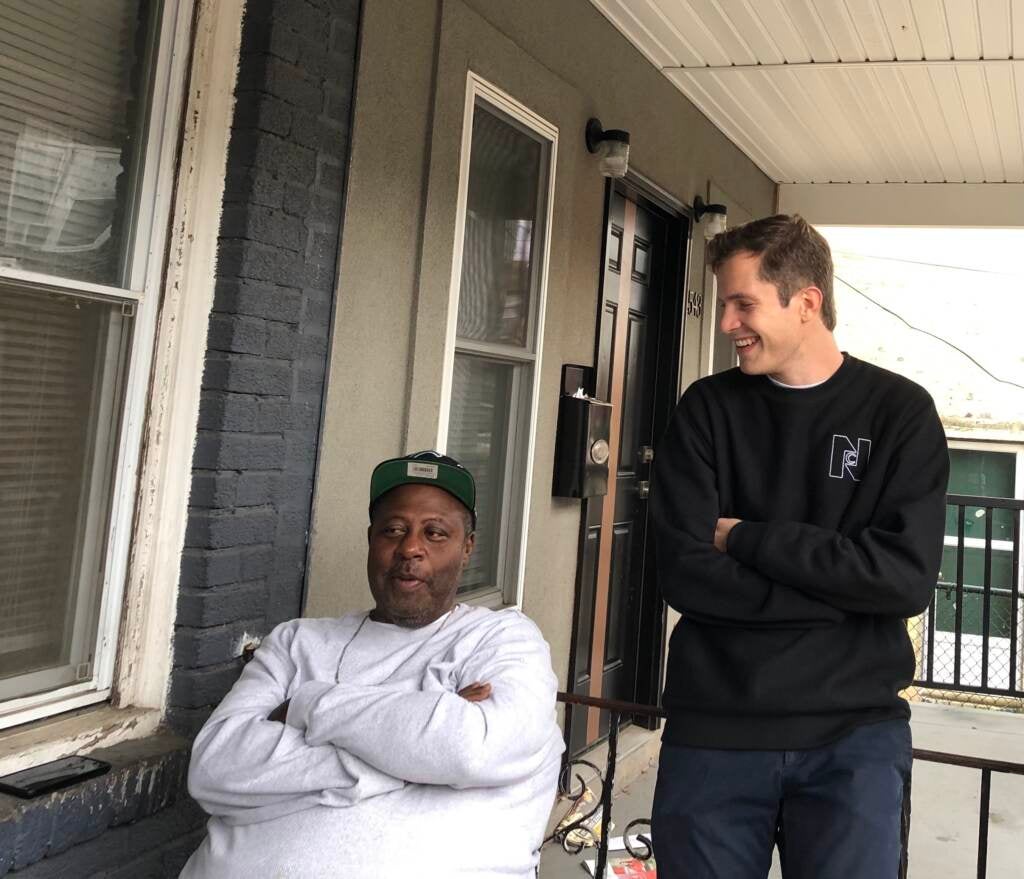 Charles Reeves Jr. (left) has lived in Grays Ferry for roughly 60 years. Alex Imbot (right) works with Reeves at his nonprofit, Resident Action Committee II