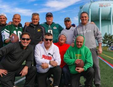 As childhood friends, they roughed it up on the football field in South Philadelphia. They still meet to play today. (6abc)