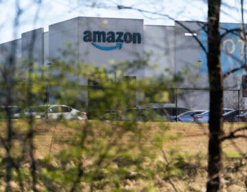 The Amazon warehouse at the center of a high-profile unionization drive is seen on March 29 in Bessemer, Alabama. (Elijah Nouvelage/Getty Images)