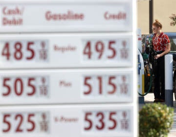 A customer prepares to pump gas into her car at a Shell station on Nov. 17 in San Rafael, Calif. A surge in gas prices this year is leaving the Biden administration looking for options to do something about it. One that's getting recent attention is tapping the country's emergency oil stockpile.
(Justin Sullivan/Getty Images)