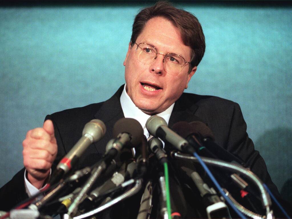 Wayne LaPierre speaks during a news conference